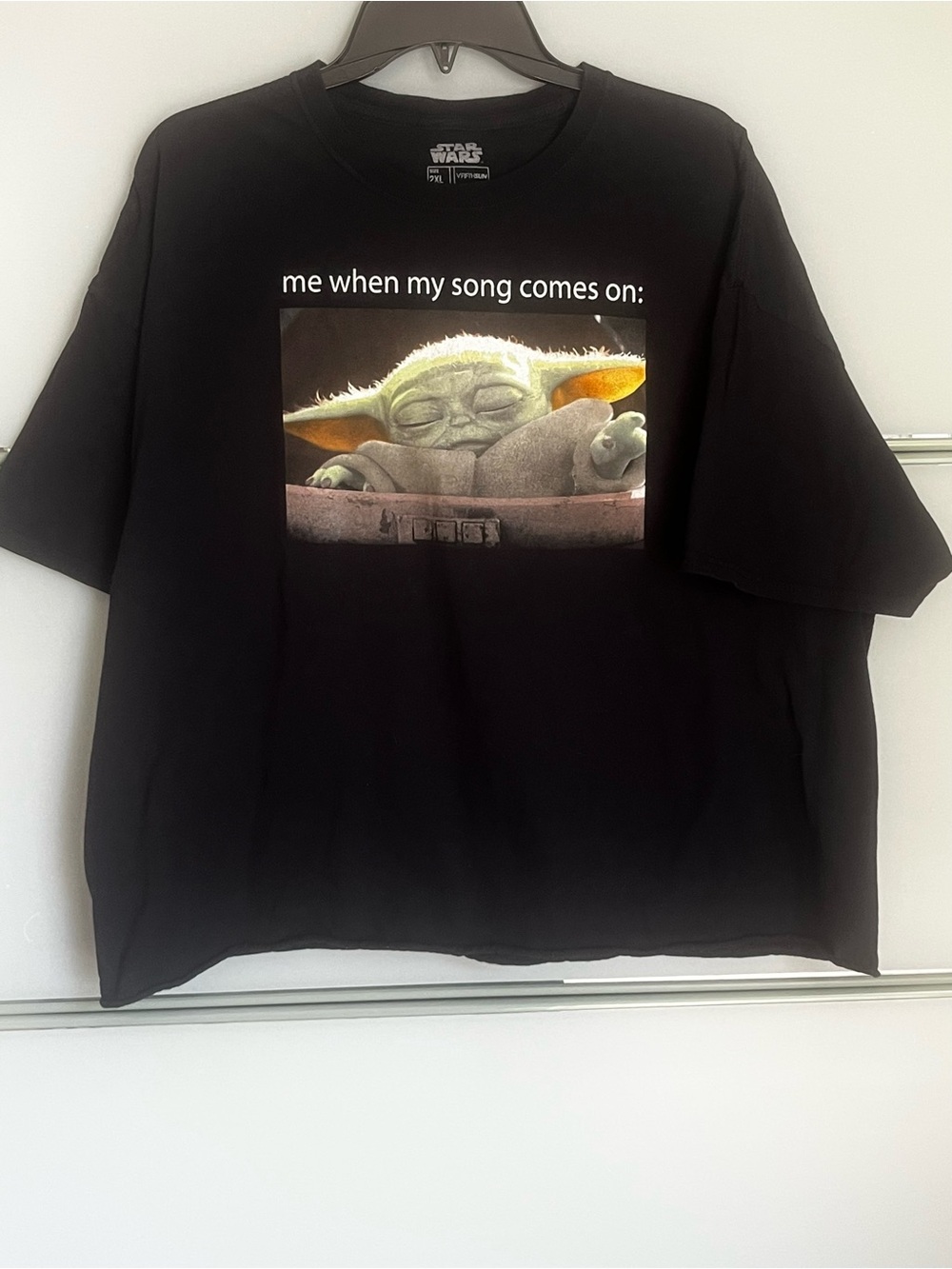 Star Wars Grogu “Me When My Song Comes On” Graphic Tee 2XL Cropped 100% Cotton